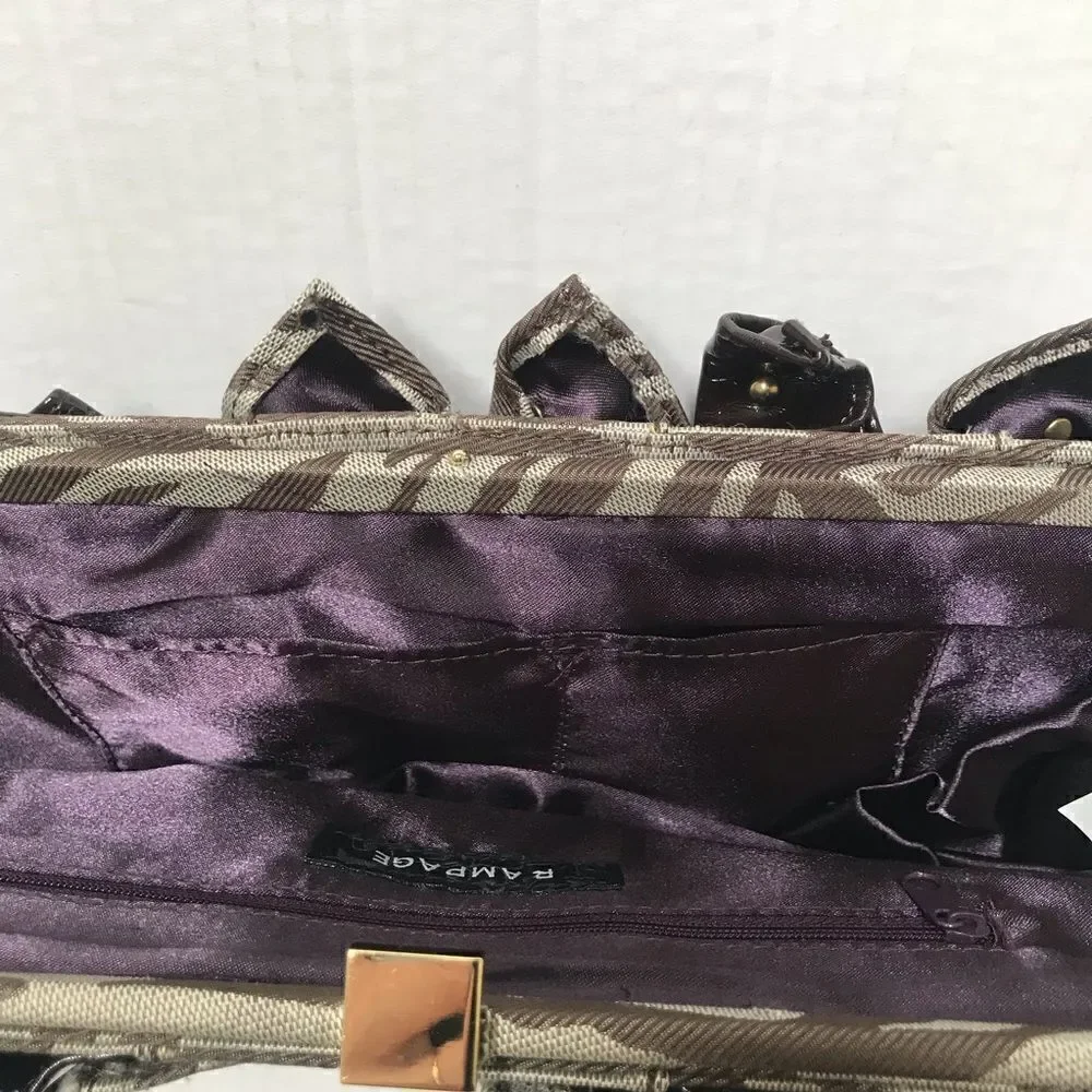 ‎Vintage Y2K Rampage zebra striped clutch chain strap detail purse